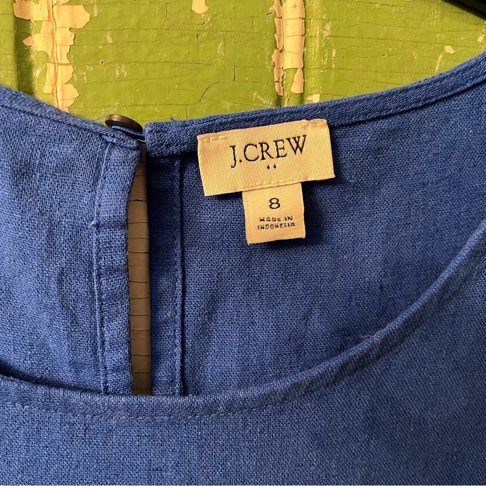 J. Crew Dress Linen Blend Size 8 Royal Blue